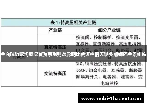 全面解析欧协联决赛赛事规则及影响比赛进程的关键要点综述全景研读